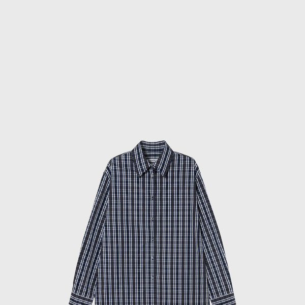 MONOHA：25SS Crisp Check Shirts Crisp check shirt (navy) : MONOHA