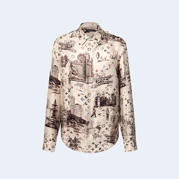 루이비통 롱 슬리브드 실크 셔츠 1AGJN1