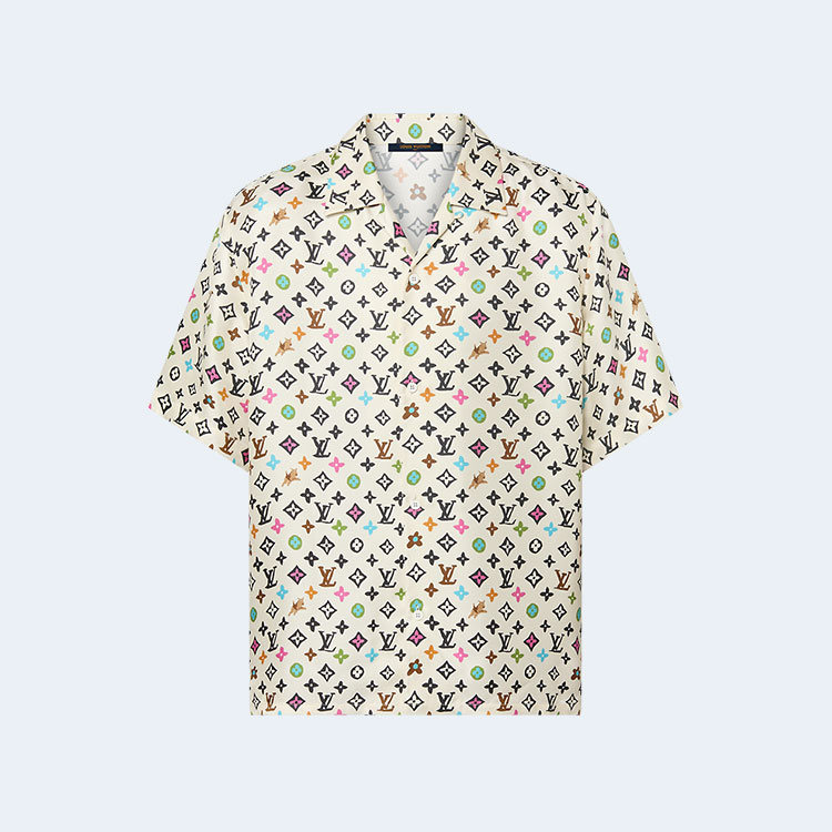 루이비통 모노그램 프린트 반소매 실크 셔츠 1AFQ27
