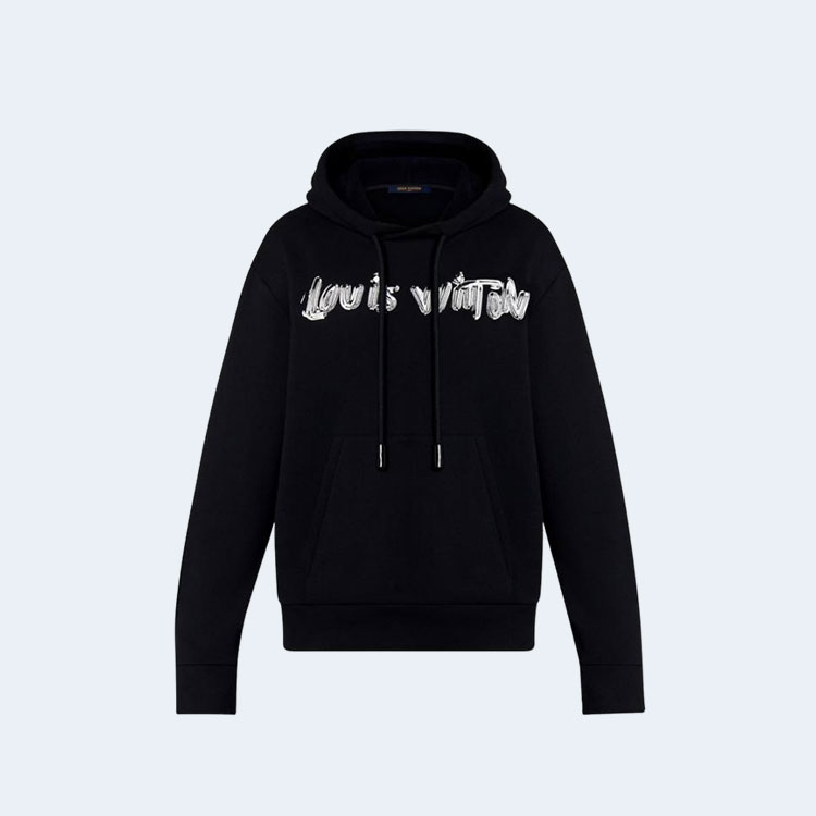 루이비통 프린티드 코튼 후드 블랙