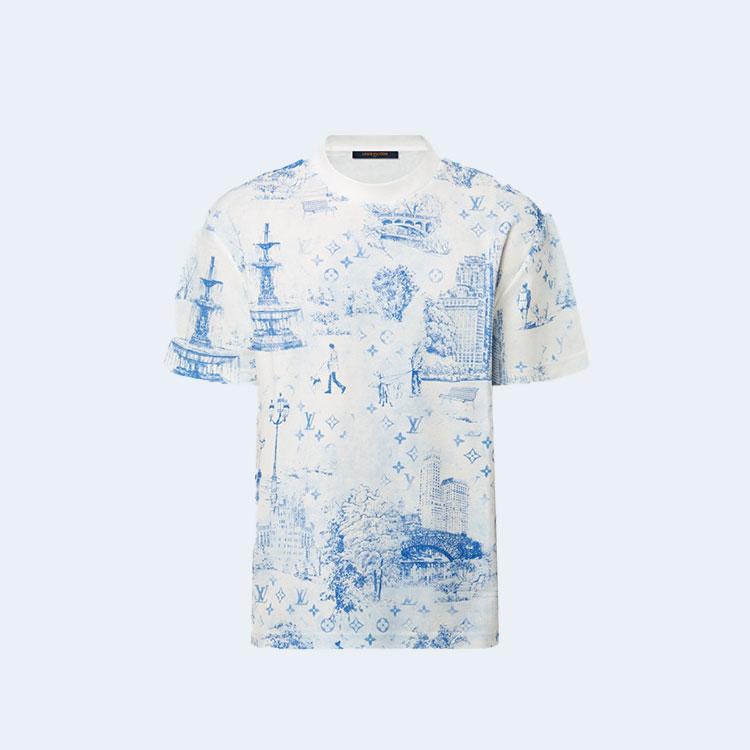 루이비통 프린티드 코튼 피케 티셔츠 1AGJYZ