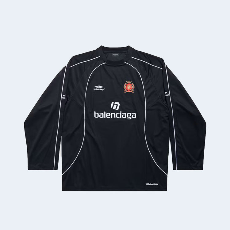 발렌시아가 파리 사커 롱 슬리브 오버사이즈 티셔츠