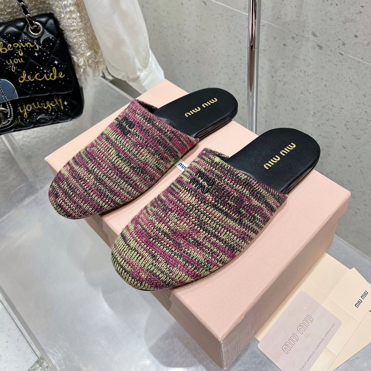 미우미우 울 슬리퍼