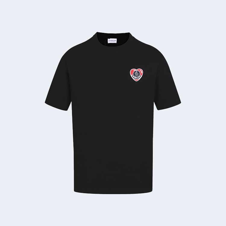 몽클레어 하트 로고 블랙 티셔츠