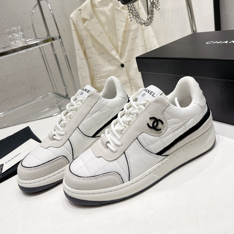 샤넬 스니커즈 패브릭 스웨이드 카프스킨