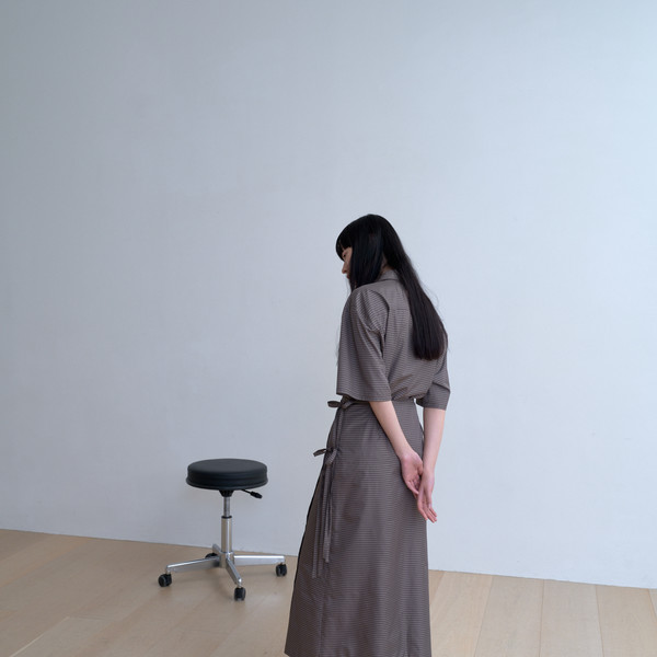 [MONOHA] / ☆ 25SS Gingham check wrap skirt / ash brown Gingham check wrap skirt (ash brown) : MONOHA