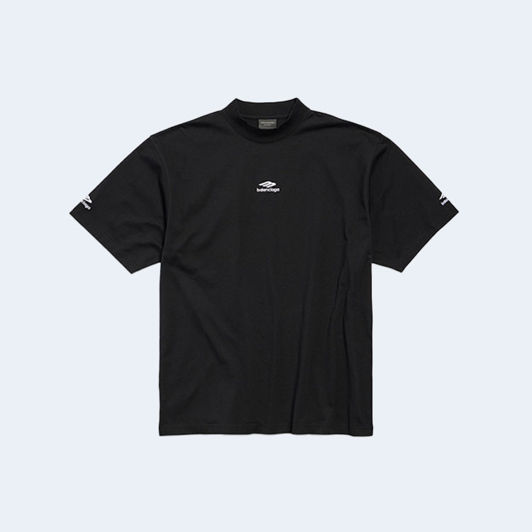 발렌시아가 3B 로고 자수 탑 티셔츠