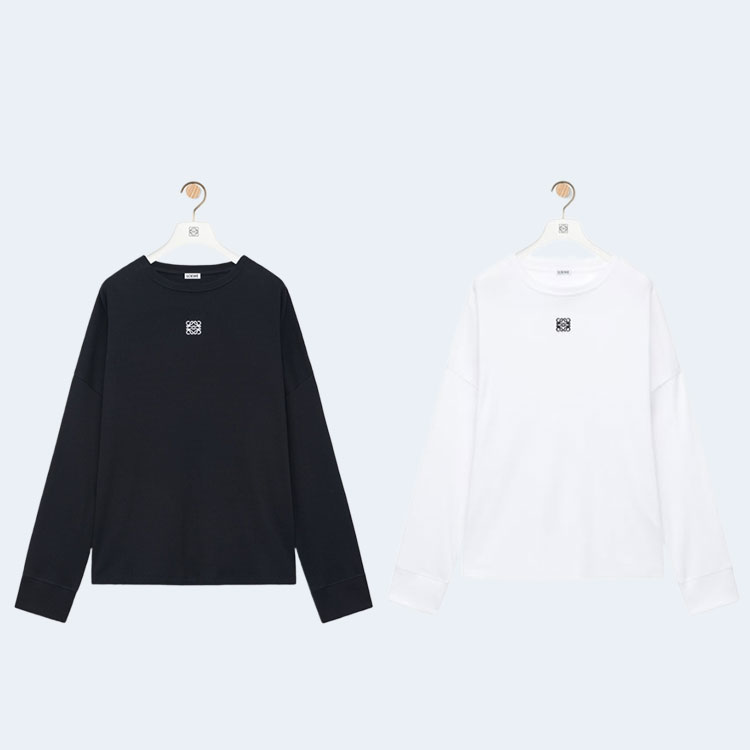 로에베 오버사이즈 핏 롱 슬리브 코튼 티셔츠 (2color)