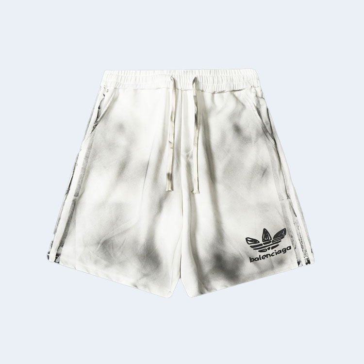 발렌시아가 x 아디다스 블랙 워싱 쇼츠 화이트