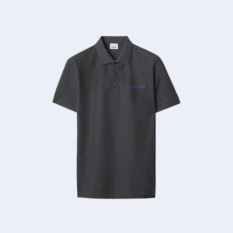 버버리 코튼 폴로 셔츠 그레이