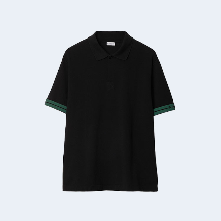 버버리 코튼 폴로 셔츠 블랙