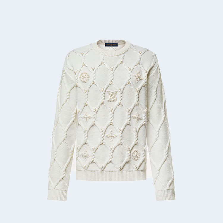 루이비통 엠벨리시드 케이블 니트 울 블렌드 풀오버 1AGJUX