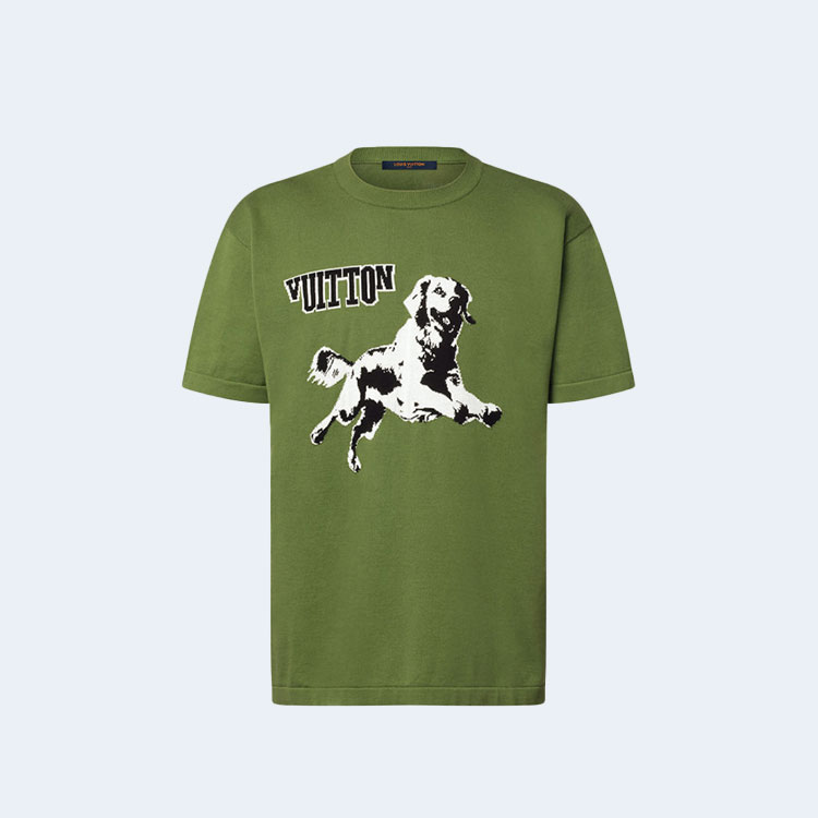 루이비통 쇼트 슬리브드 코튼 크루넥 티셔츠