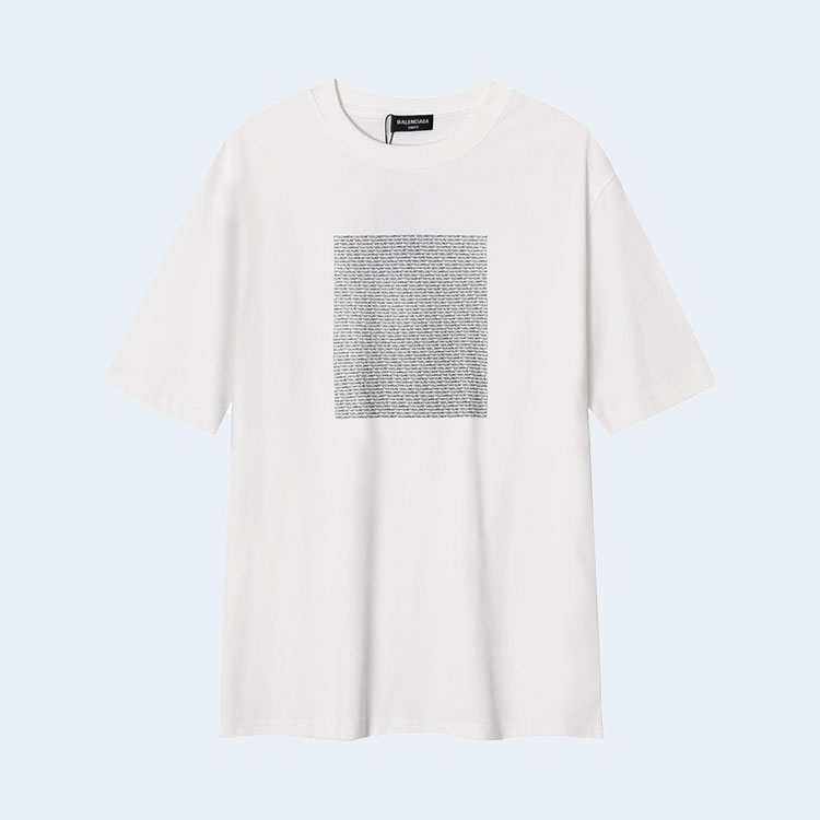 발렌시아가 오버사이즈 미러 로고 티셔츠 화이트