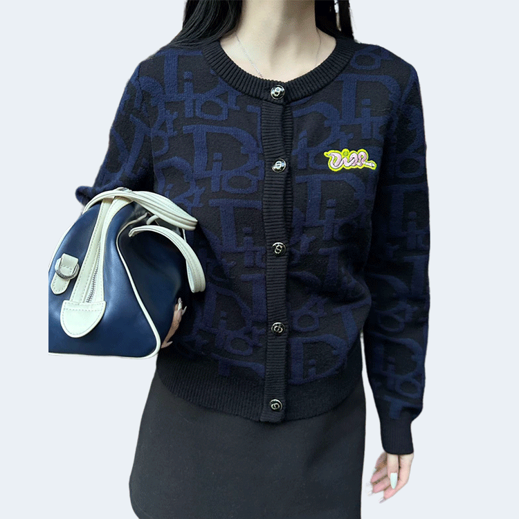 디올 클래식 스웨터 가디건 블랙