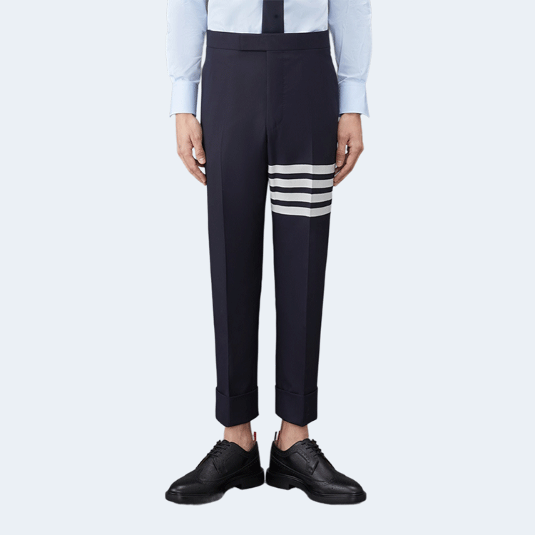 톰브라운 플레인 위브 4-바 로우 라이즈 스키니 팬츠