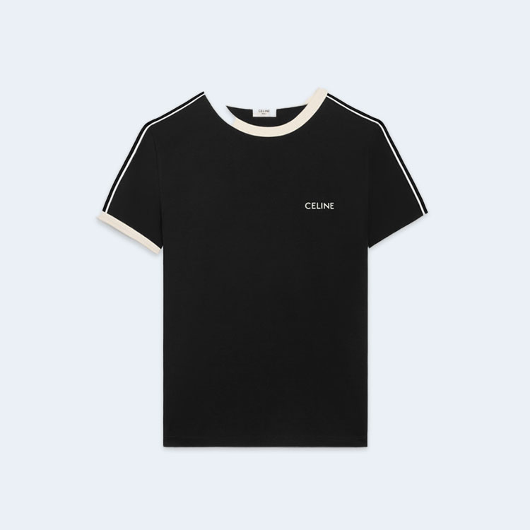 셀린느 레귤러 핏 저지 코튼 티셔츠 2X15N6