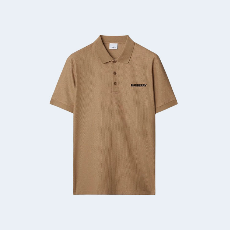 버버리 코튼 폴로 셔츠 브라운