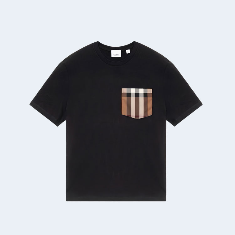 버버리 체크 포켓 오버사이즈 티셔츠