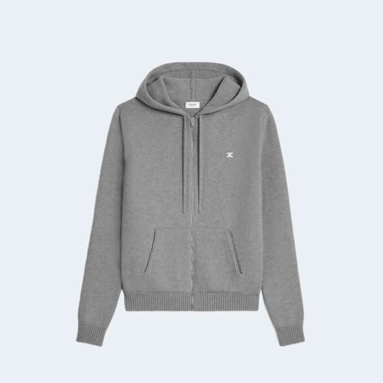 셀린느 울 캐시미어 트리옹프 후드 스웨터