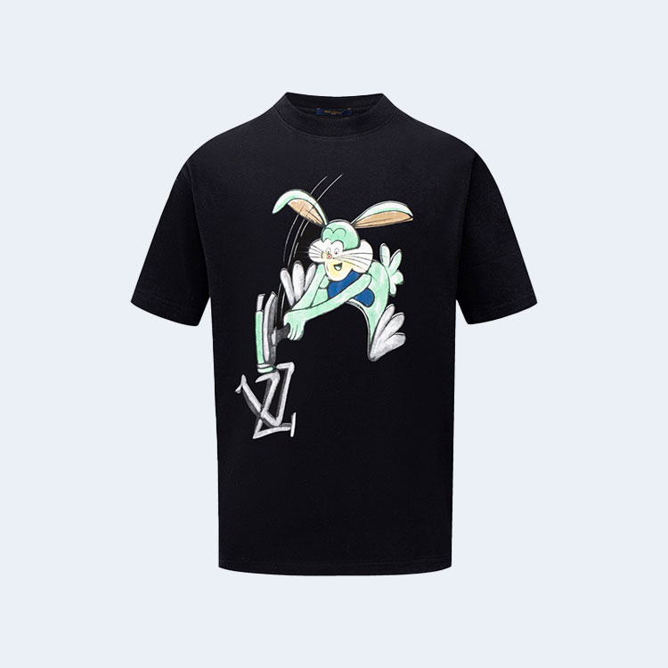 루이비통 카툰 패턴 프린트 티셔츠