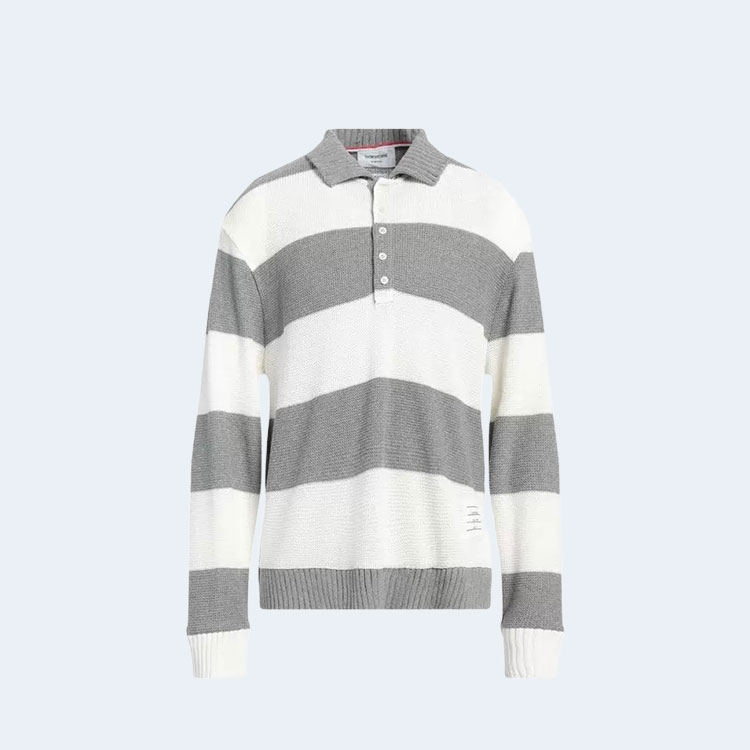 톰브라운 스트라이프 럭비 폴로 셔츠