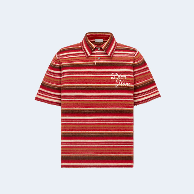 디올 x 데님 티어스 모헤어 알파카 폴로 셔츠