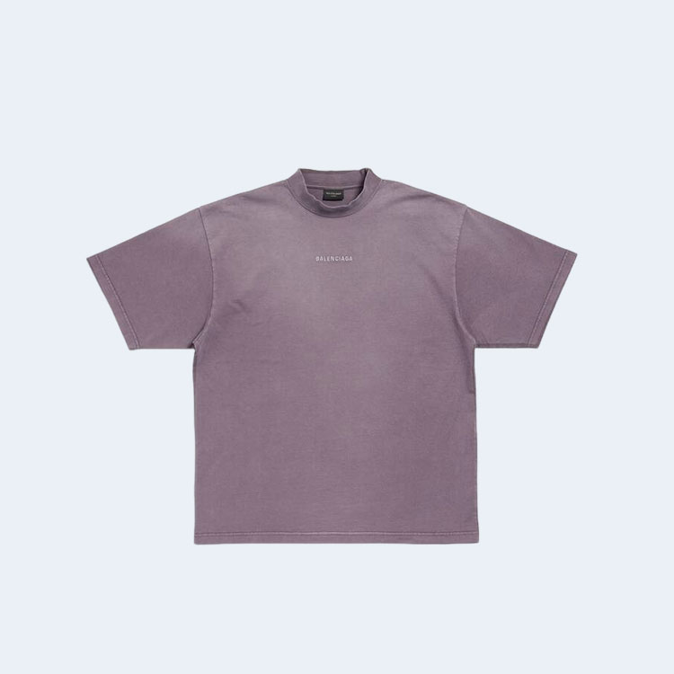 발렌시아가 백 미디엄 핏 티셔츠 퍼플