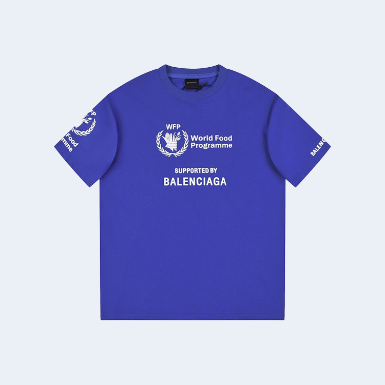 발렌시아가 푸드플렌 패치워크 티셔츠 블루