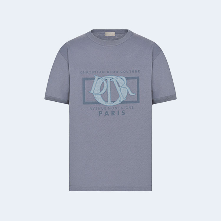 디올 그레이 코튼 저지 캐주얼 핏 티셔츠
