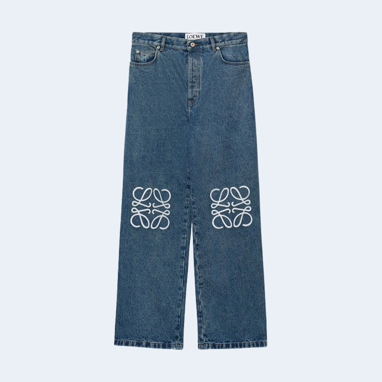 로에베 애너그램 배기 진 미드 블루 데님