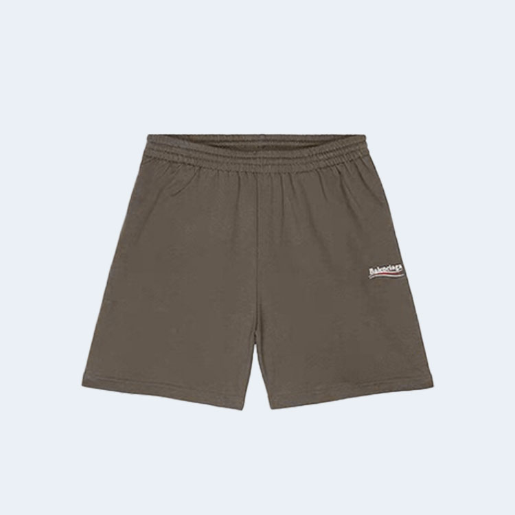 발렌시아가 폴리티컬 캠페인 라지 핏 스웨트 쇼츠 카키