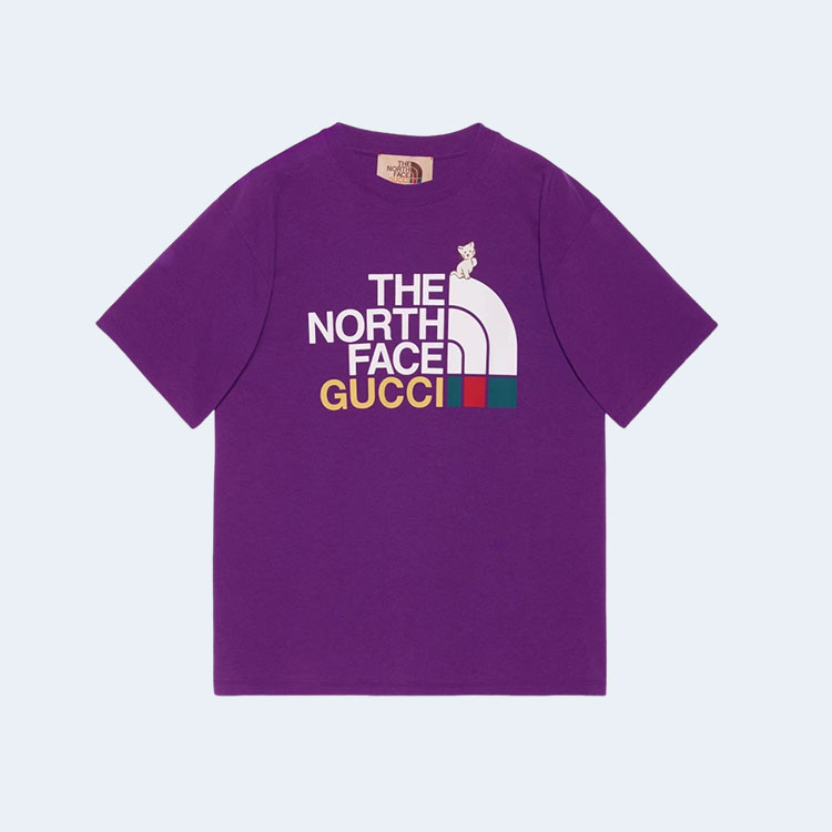 구찌 x 더 노스페이스 티셔츠 퍼플