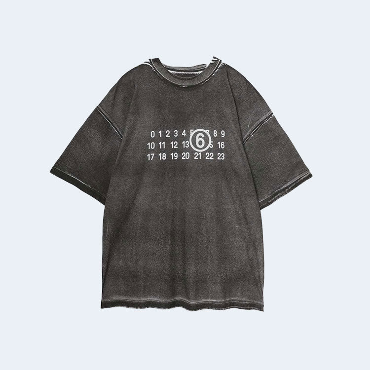 메종 마르지엘라 MM6 모티프 투톤 워싱 티셔츠