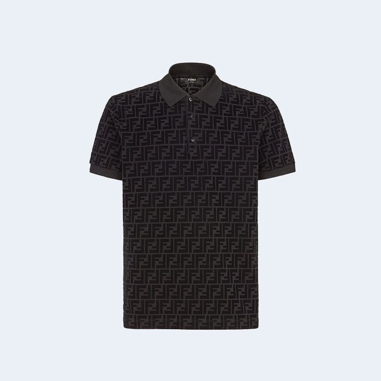 펜디 블랙 저지 폴로 셔츠