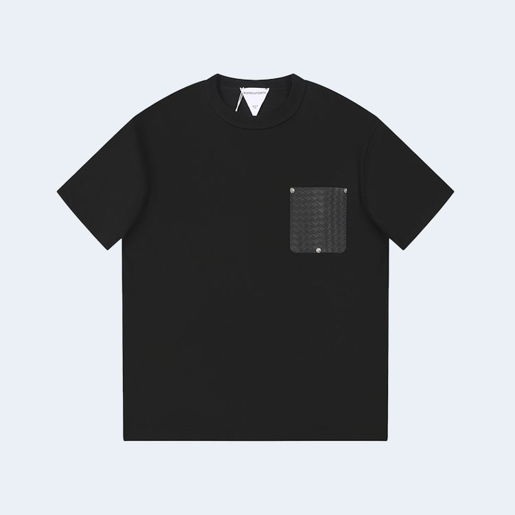 보테가 베네타 트렉 리벳 우븐 티셔츠 블랙