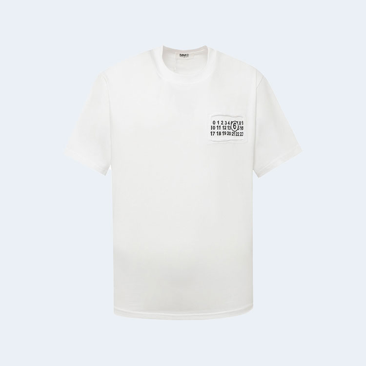 메종 마르지엘라 레터링 자수 티셔츠 화이트