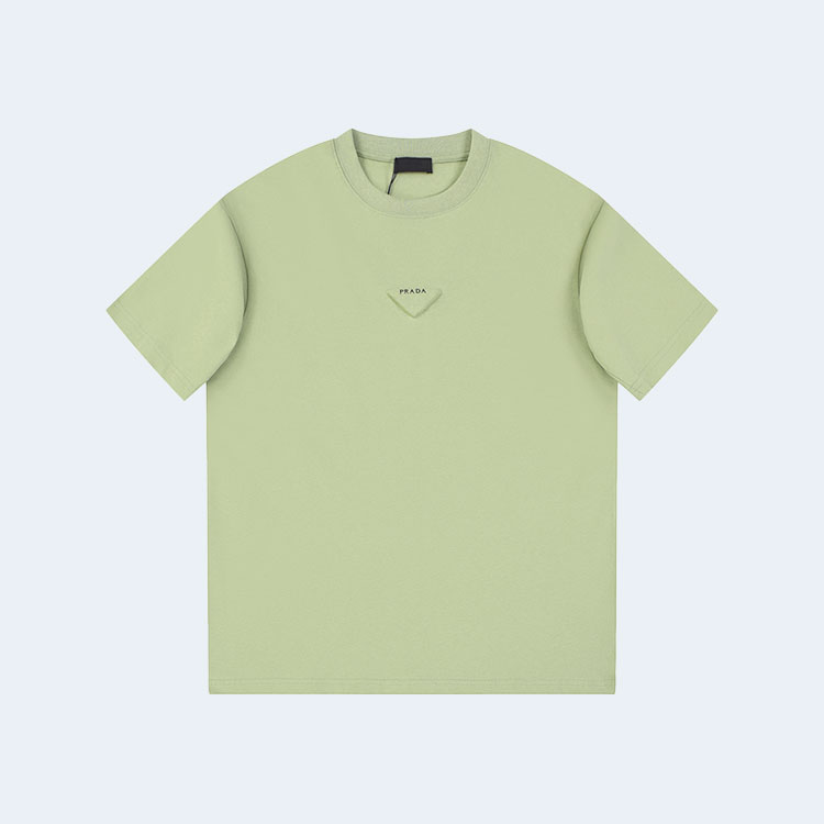 프라다 유니 삼각로고 티셔츠 그린