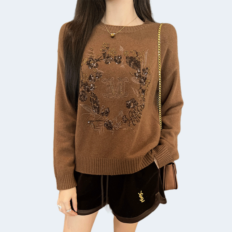 막스마라 로고 포인트 니트 (3color)