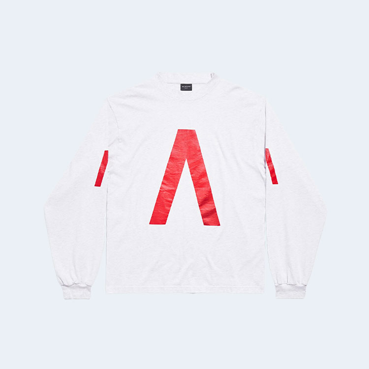 발렌시아가 뮤직 아카이브 롱슬리브 티셔츠 화이트