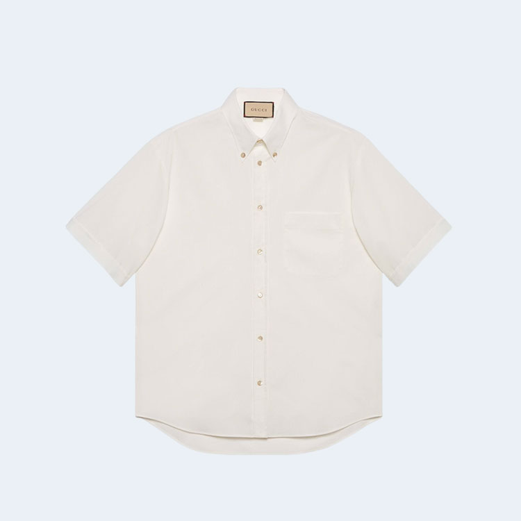 구찌 라벨 코튼 폴리에스테르 셔츠