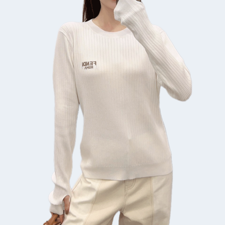 펜디 골지 니트 화이트