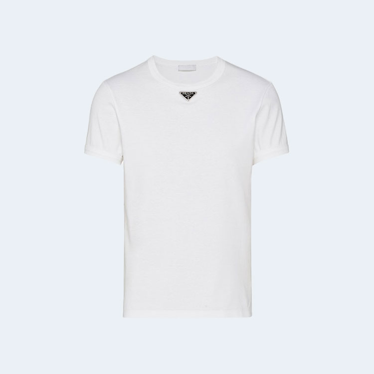 프라다 코튼 티셔츠 화이트