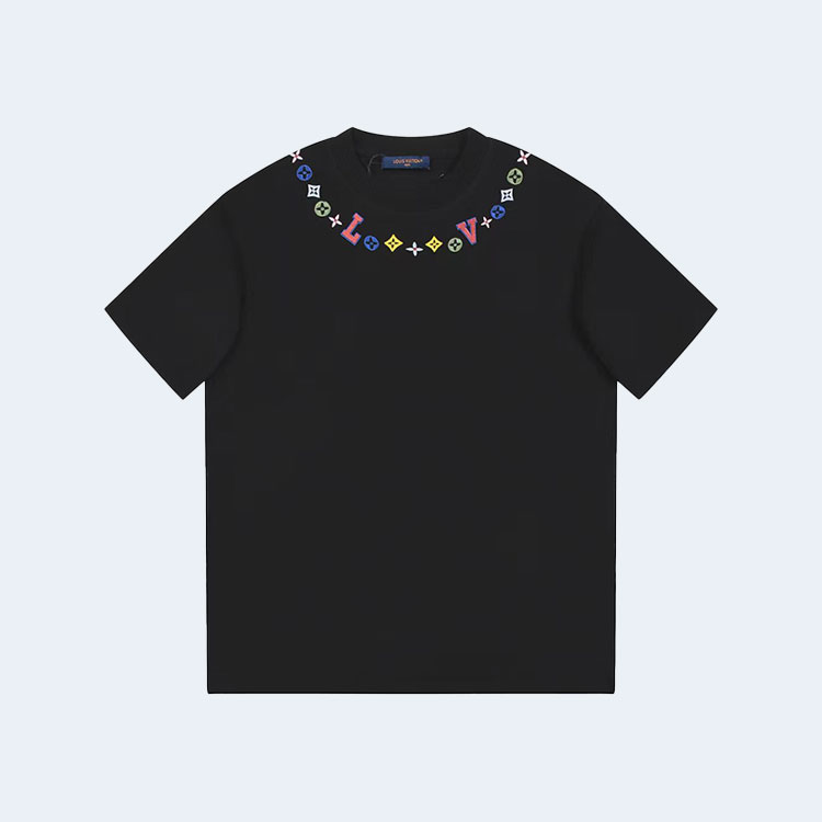 루이비통 엠벨리시드 넥라인 티셔츠 블랙