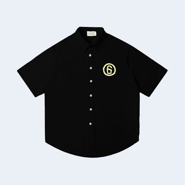 메종 마르지엘라 넘버 시그니처 클립 반팔 셔츠 블랙