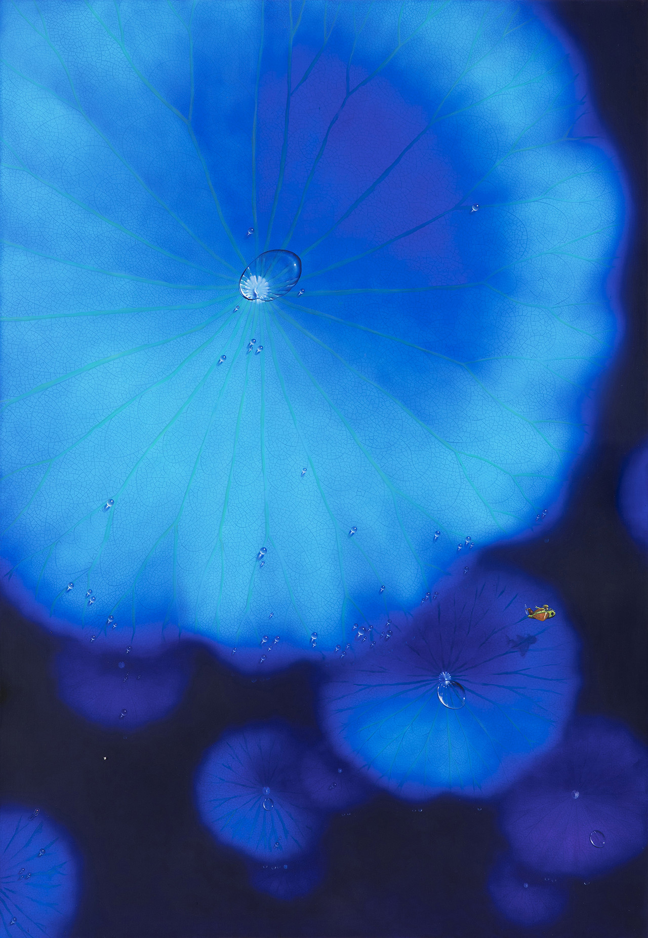 NAM Sang Woon, 남상운, BLUE MOON-N54, Natural Sapphire 0.12ct, oil on canvas, 162×112cm, 2024