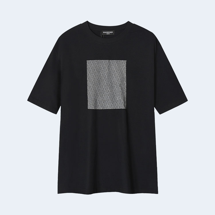 발렌시아가 오버사이즈 미러 로고 티셔츠 블랙