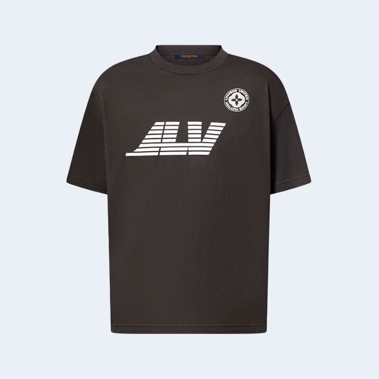 루이비통 워시드 프린트 코튼 티셔츠