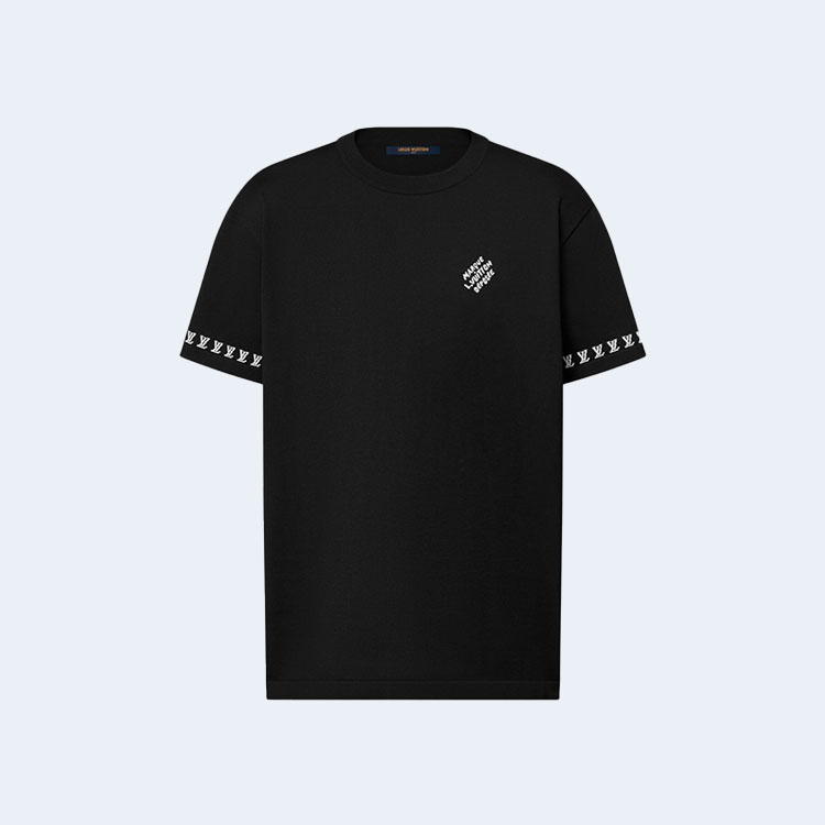 루이비통 쇼트 슬리브 코튼 크루넥 티셔츠 블랙