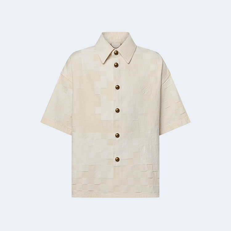 루이비통 다미에 반소매 데님 셔츠 1AFQZN